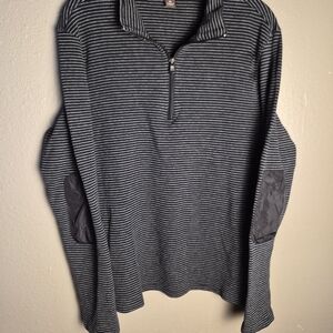 Michael Kors Women's Zip-Up Sweater - Black and Gray Stripes